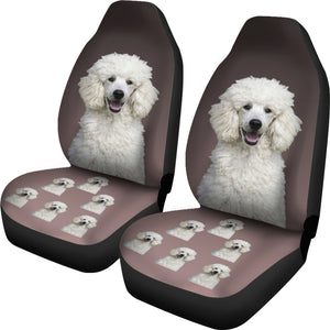 Poodle Car Seat Cover - White (Set of2)
