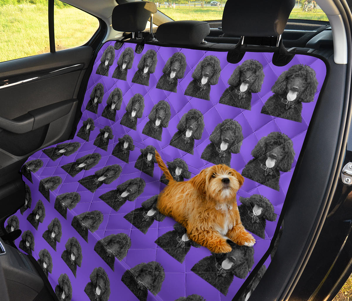 Standard Poodle Pet Seat Cover - Black Poodle