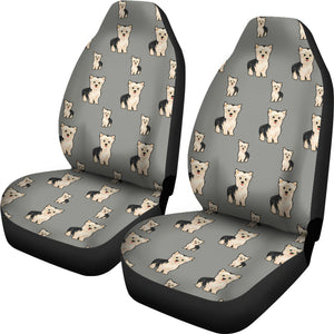 Yorkie Car Seat Cover - Grey (Set of 2)