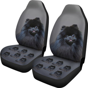 Pomeranian Car Seat Covers (Set of 2) - Black