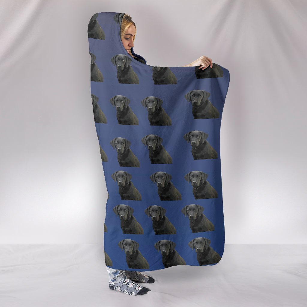 Black Labrador Hooded Blanket