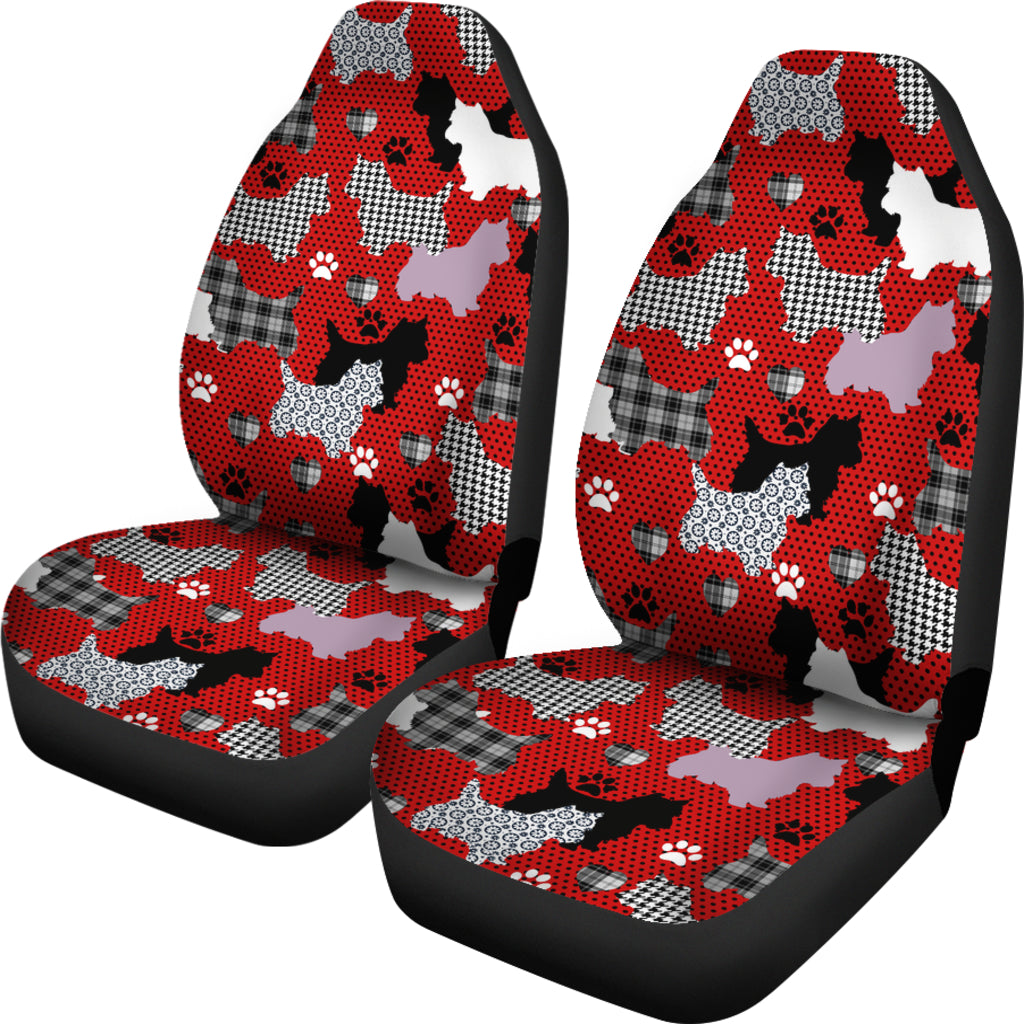 Westie Car Seat Covers - Red (Set of 2)