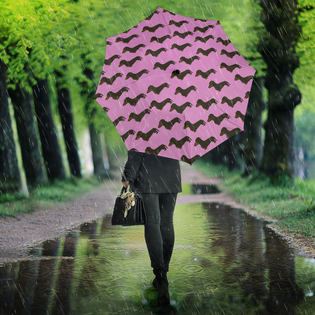 Dachshund Umbrella - Pink Semi-Automatic
