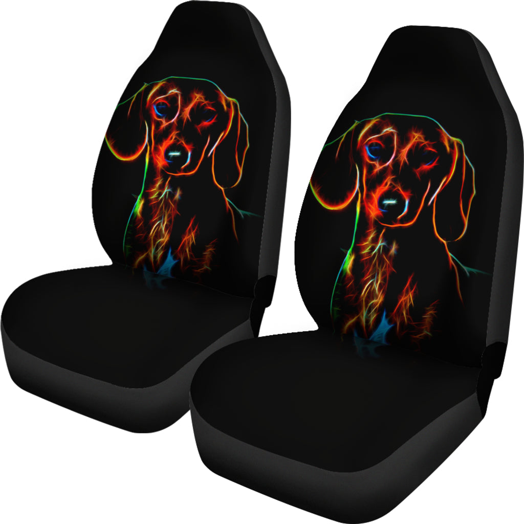 Colorful Dachshund Car Seat Cover (Set of 2)