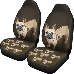 French Bulldog Cartoon Car Seat Cover ( Set of 2)