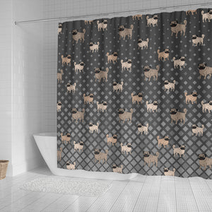 Pug shower Curtain