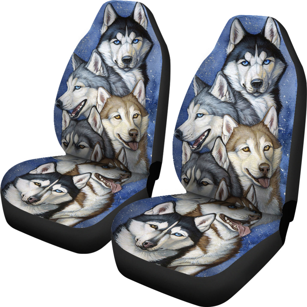 Husky Car Seat Covers - Multi Set of 2
