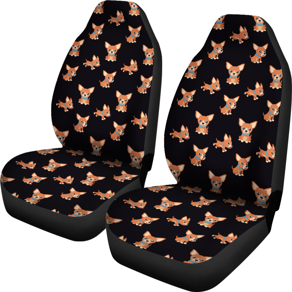 Chihuahua Cartoon Car Seat Cover (Set of 2)