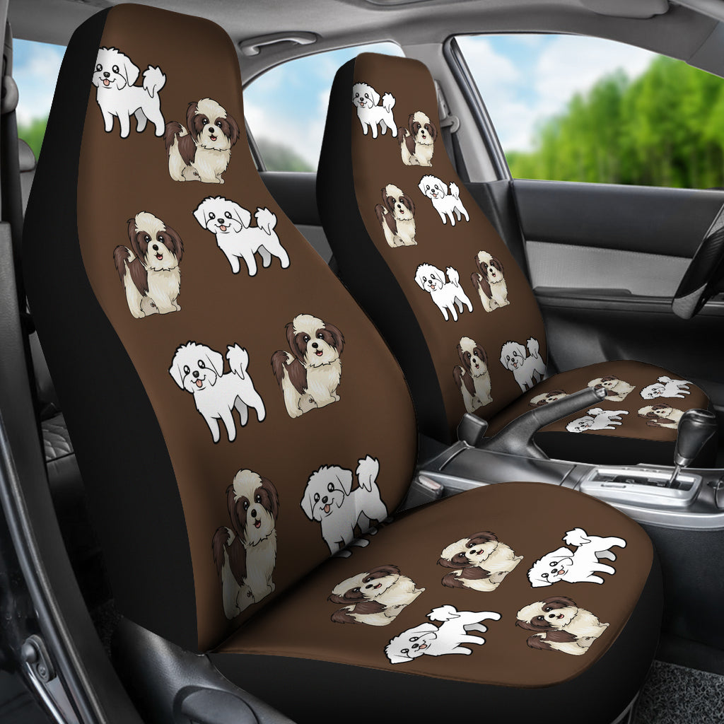 Shih Tzu Maltese Car Seat Cover (Set of 2)