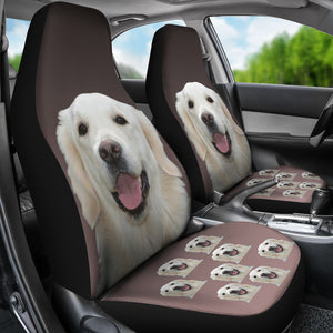 Golden Retriever Car Seat Covers Cream - Set of 2