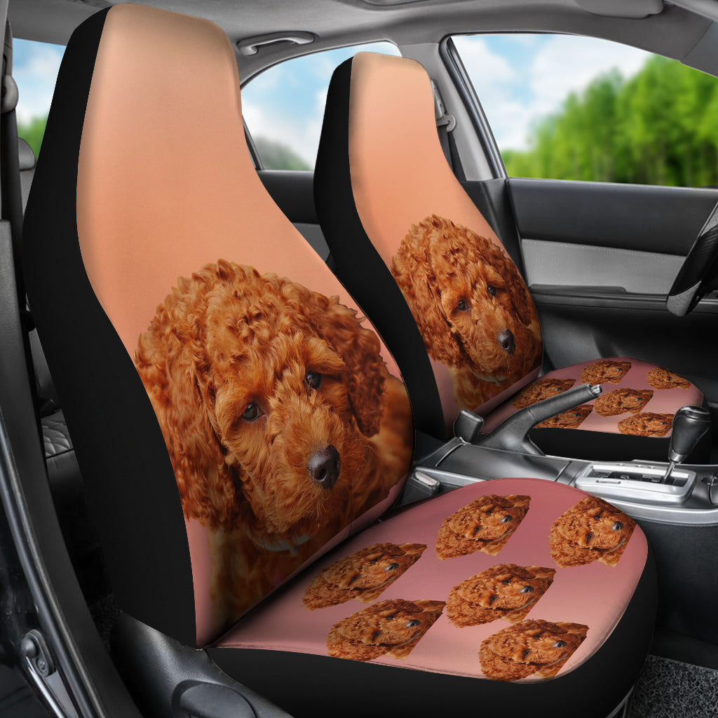 Brown Poodle Car Seat Cover (Set of 2)