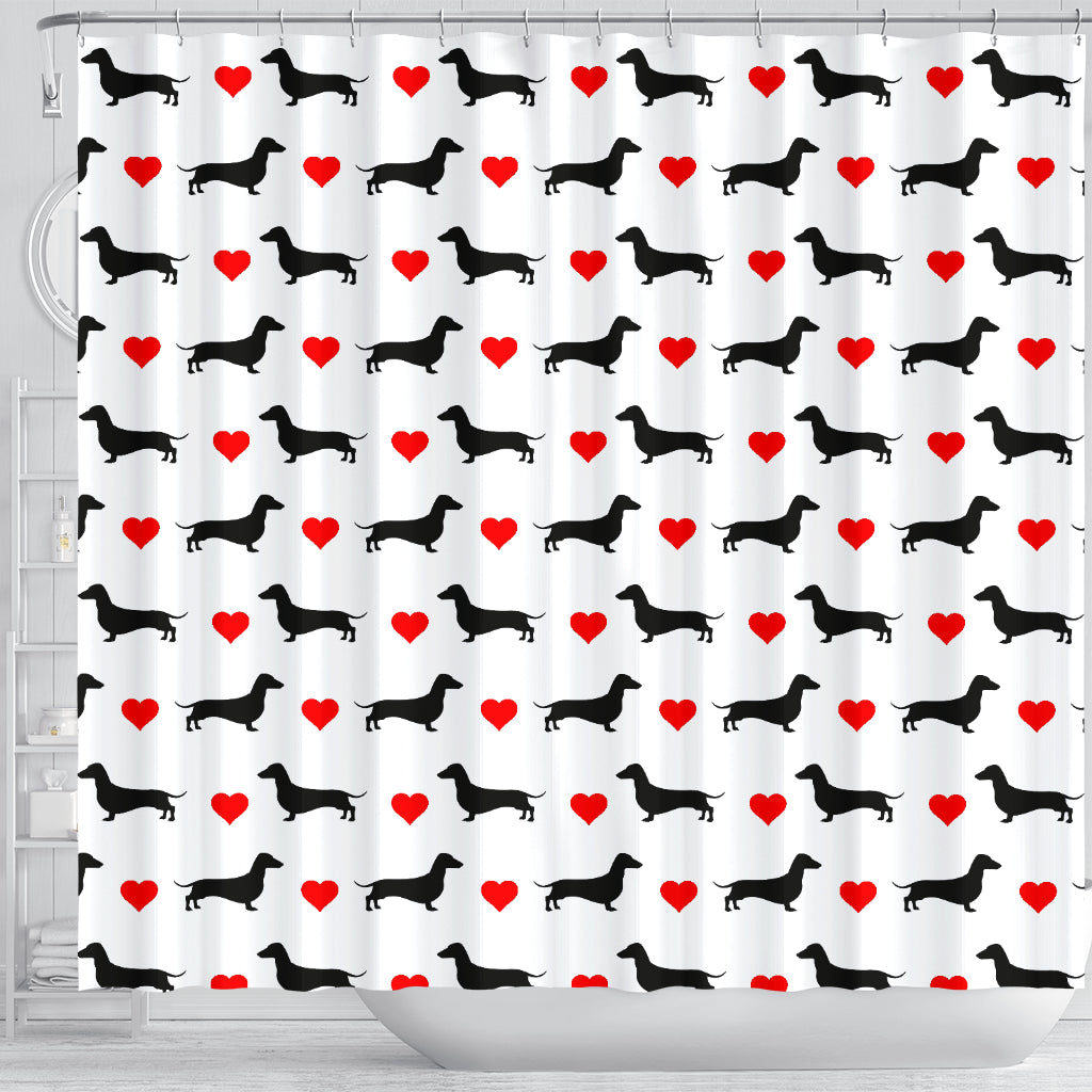 Dachshund Heart - Doxie Shower Curtain