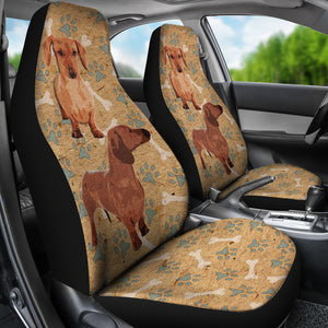 Dachshund Car Seat Covers (Set of 2) - Tan
