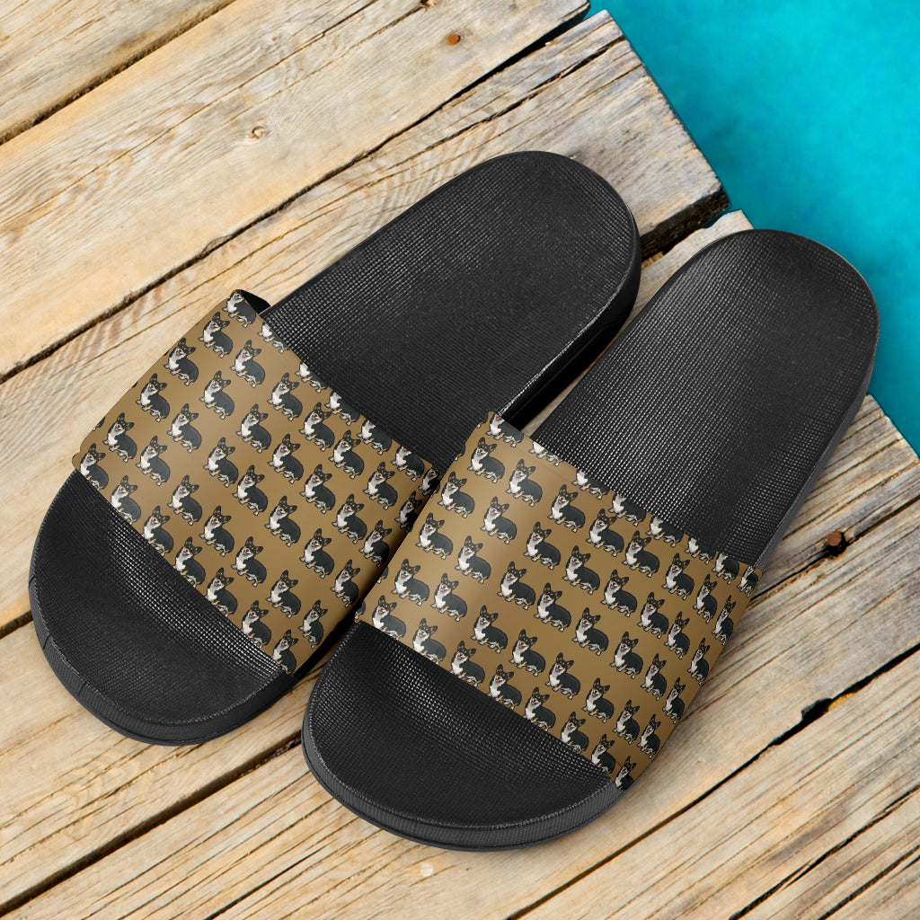 Corgi Slides - Black & Tan