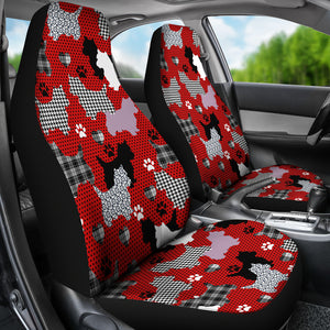 Westie Car Seat Covers - Red (Set of 2)