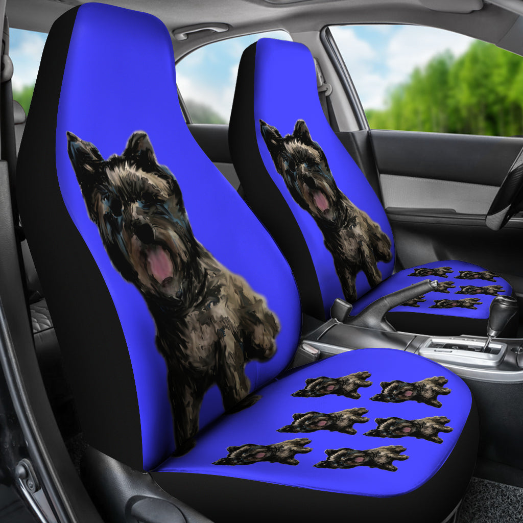 Cairn Terrier Car Seat Cover - Black (Set of 2)