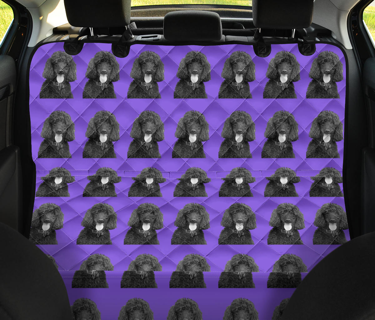 Standard Poodle Pet Seat Cover - Black Poodle