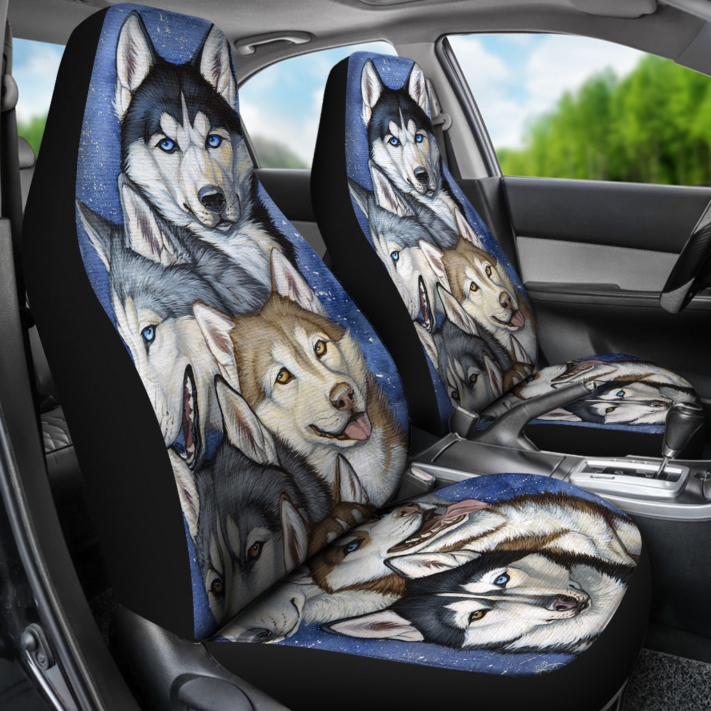 Husky Car Seat Covers - Multi Set of 2