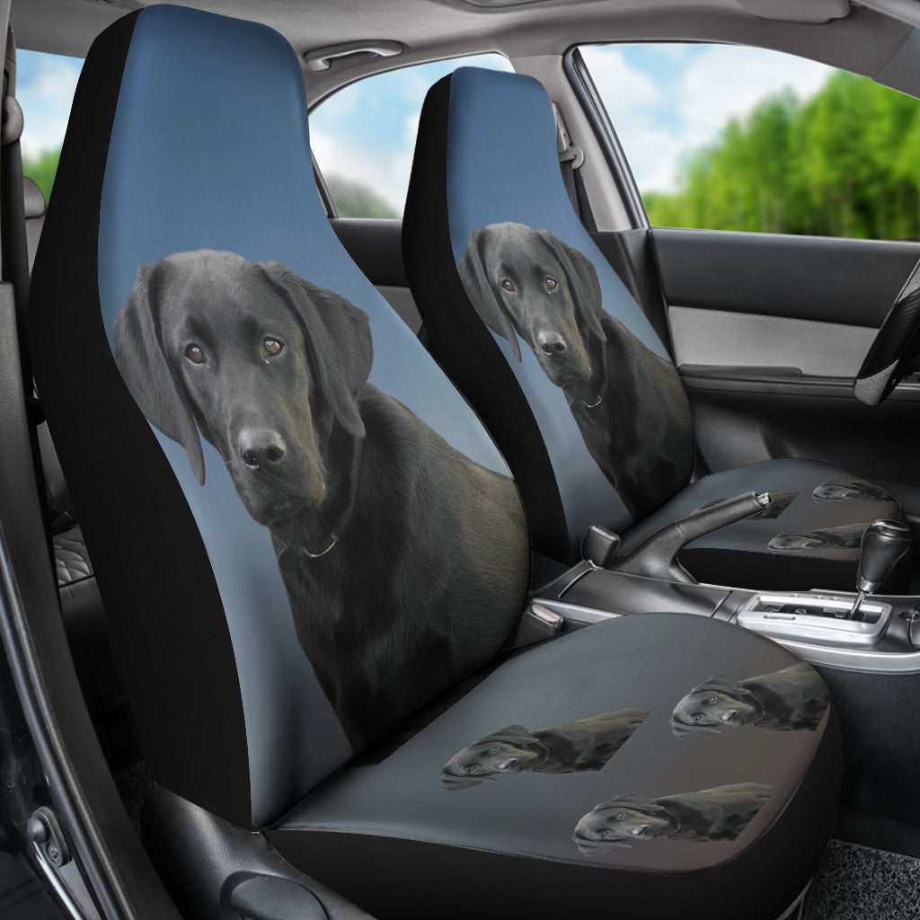 Black Labrador Car Seat Covers - Set of 2