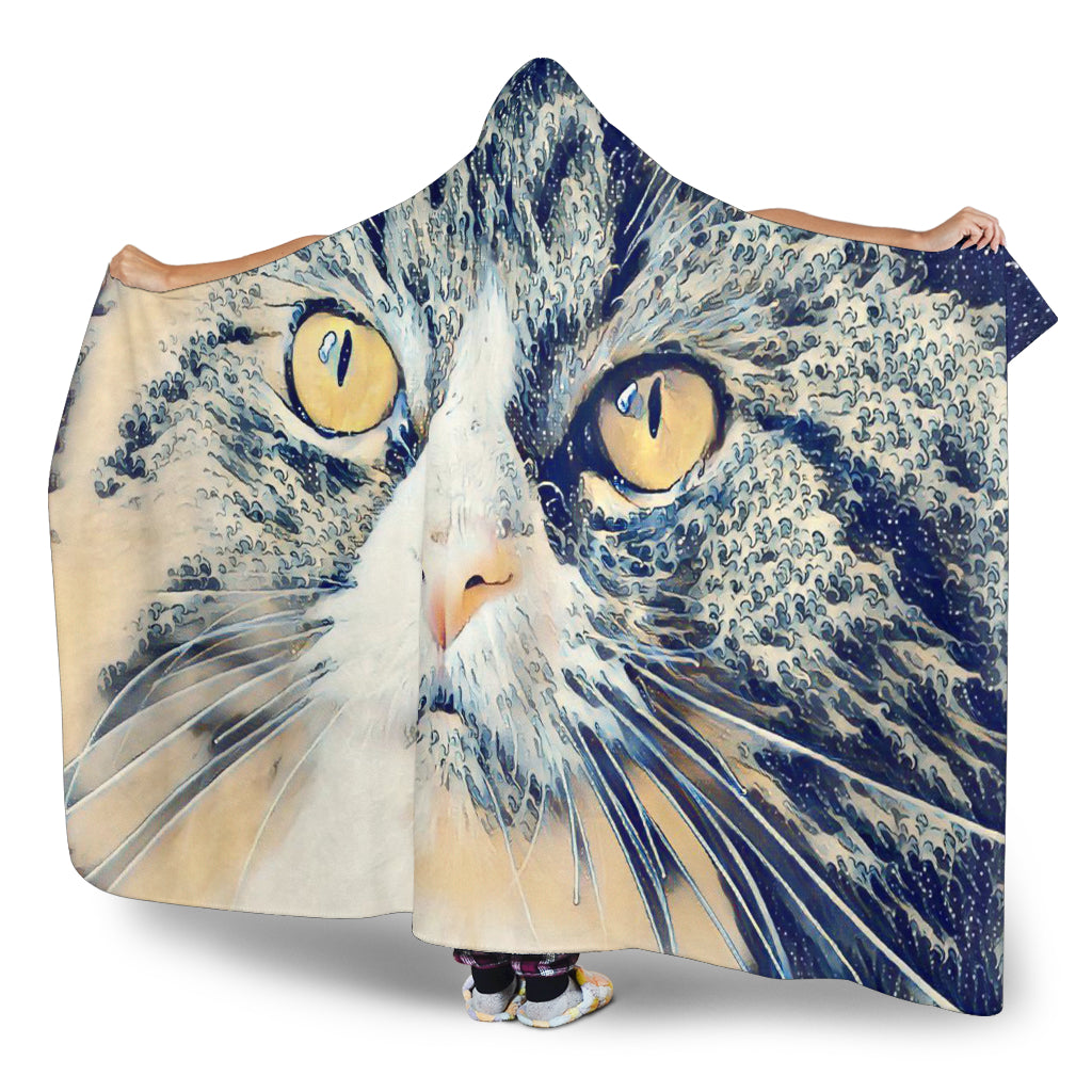 Sea Cat Hooded Blanket