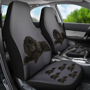 Poodle Car Seat Cover (Set of 2) - Black