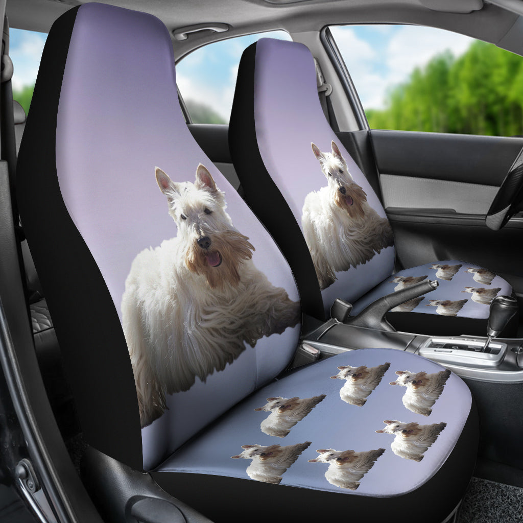 Scottish Terrier Car Seat Cover (Set of 2) - White