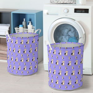 Yorkie Laundry Basket - Purple