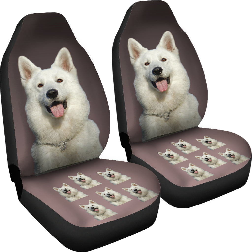 White Swiss Shepherd Car Seat Covers (Set of 2)