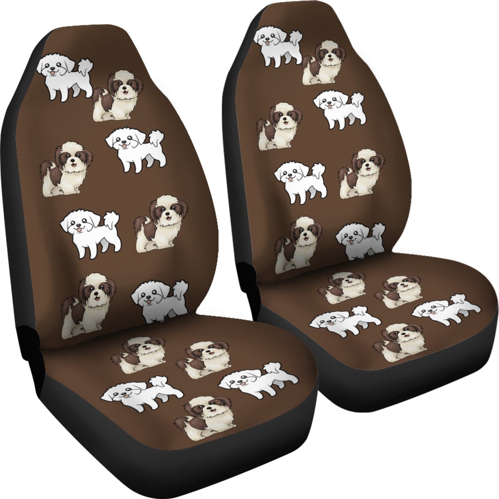 Shih Tzu Maltese Car Seat Cover (Set of 2)