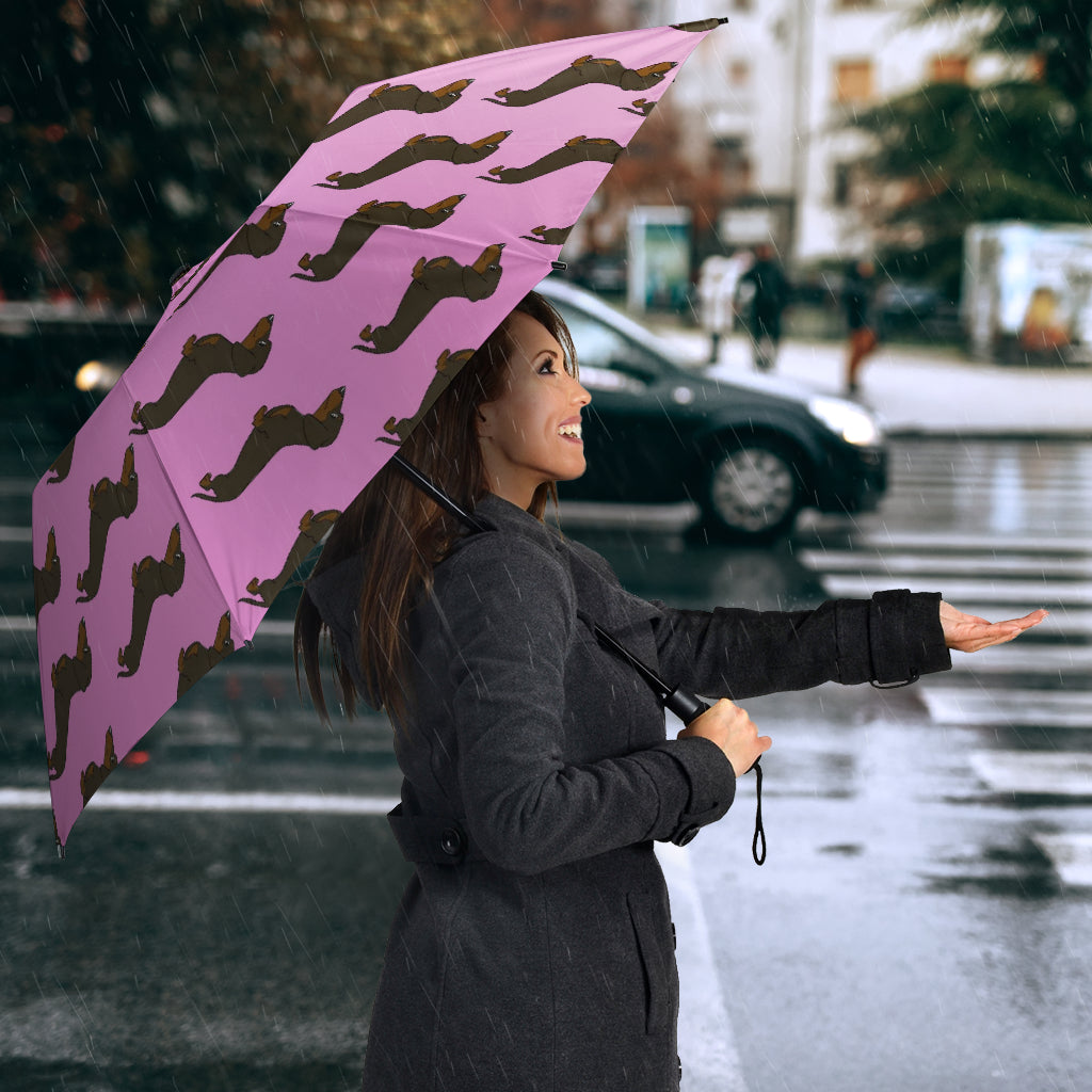 Dachshund Umbrella - Pink Semi-Automatic