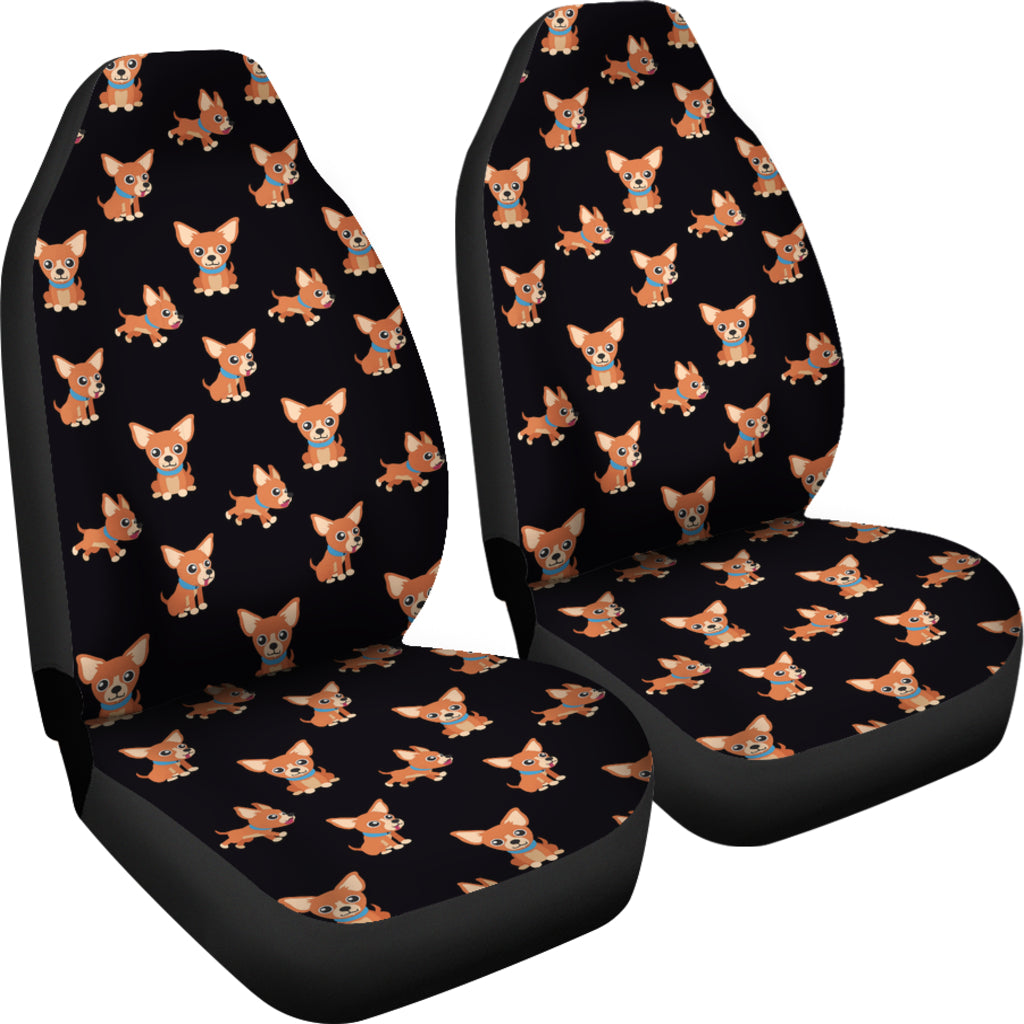 Chihuahua Cartoon Car Seat Cover (Set of 2)