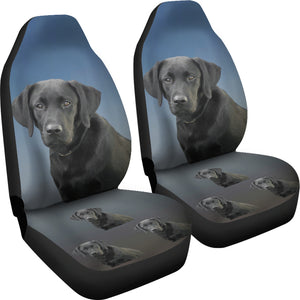Black Labrador Car Seat Covers - Set of 2