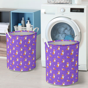 Corgi Laundry Basket - Purple