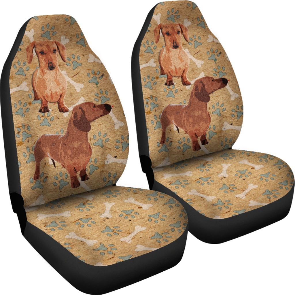 Dachshund Car Seat Covers (Set of 2) - Tan