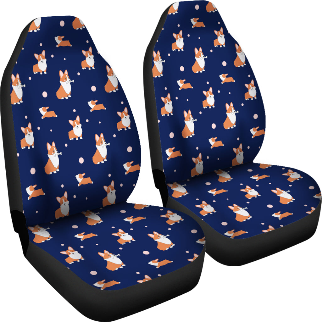 Blue Corgi Car Seat Cover (Set of 2)