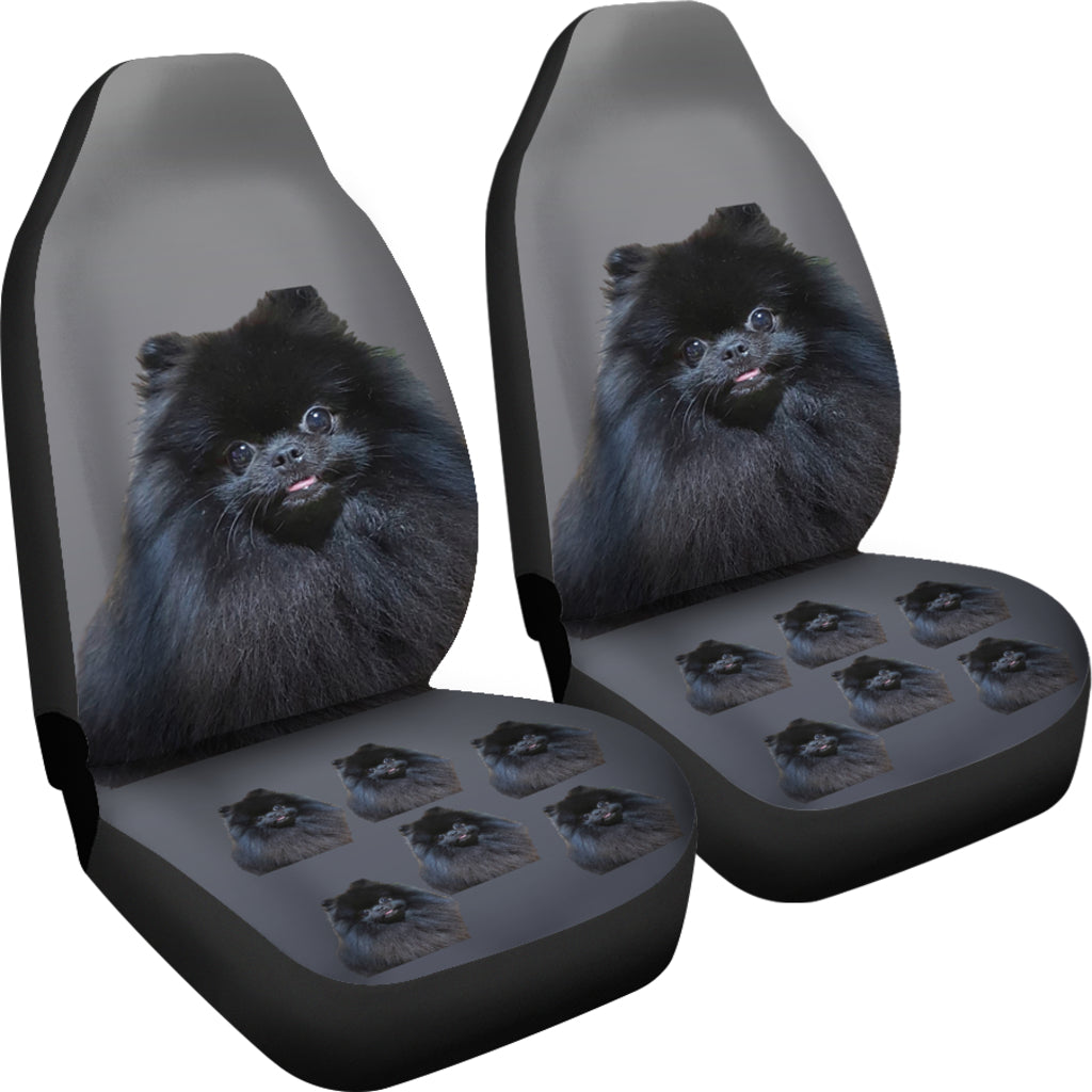 Pomeranian Car Seat Covers (Set of 2) - Black