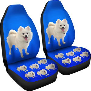 Pomeranian Car Seat Covers - White (Set of 2)