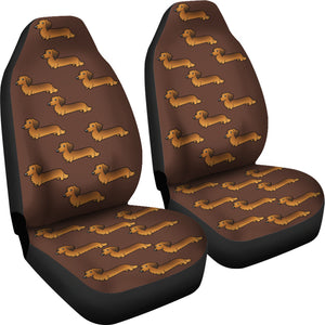 Long Haired Dachshund Car Seat Cover (Set of 2)