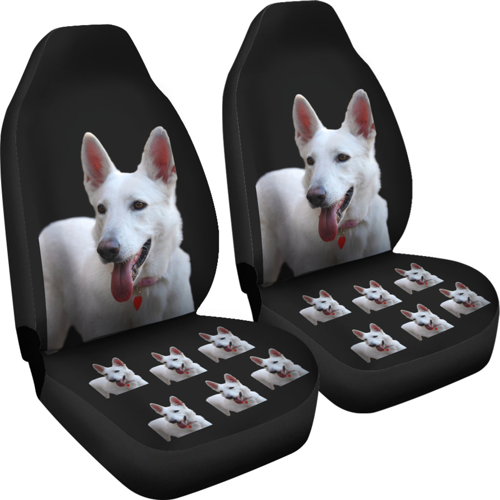 German Shepherd Car Seat Covers (Set of 2) White German Shepherd