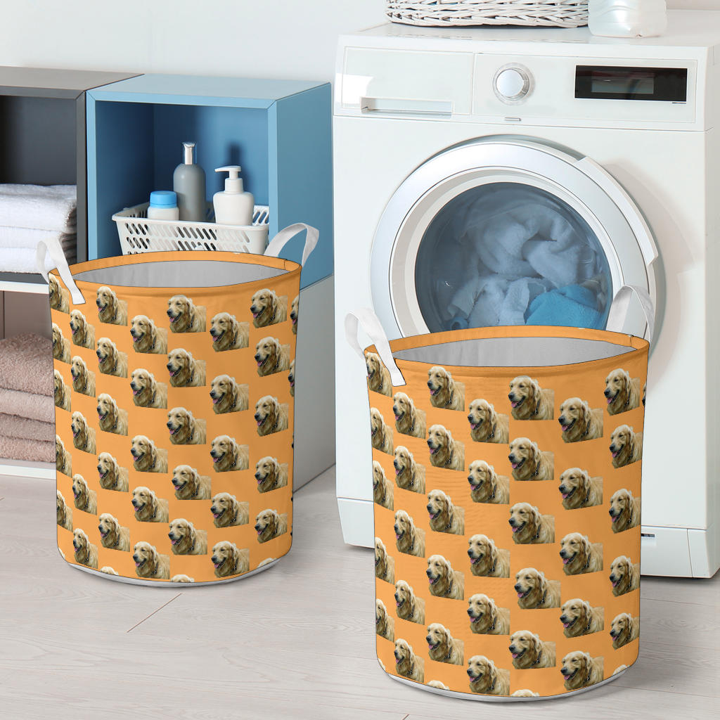 Golden Retriever Laundry Basket - Orange