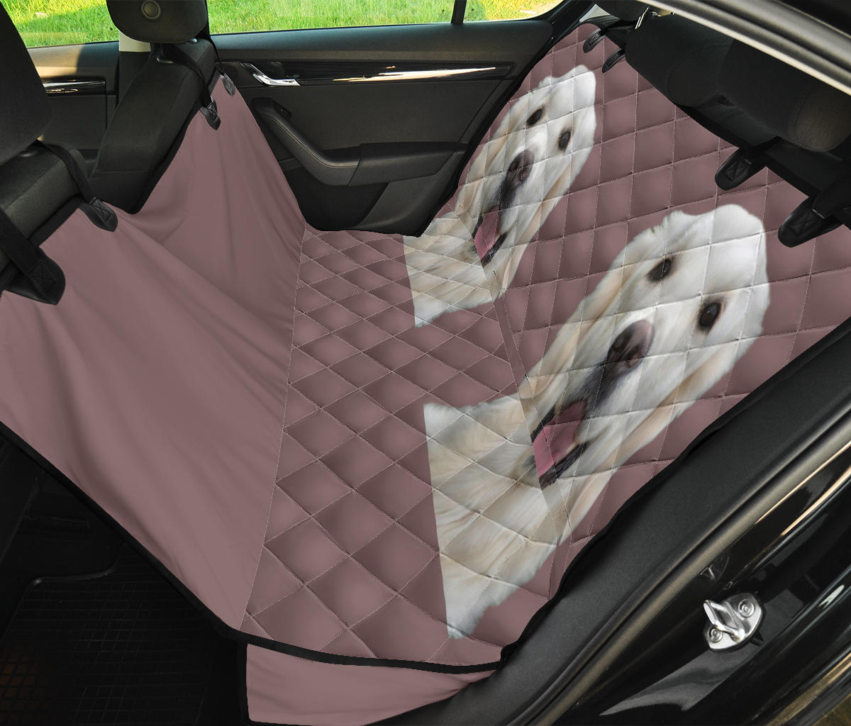 Cream Golden Retriever Pet Seat Cover