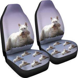 Scottish Terrier Car Seat Cover (Set of 2) - White
