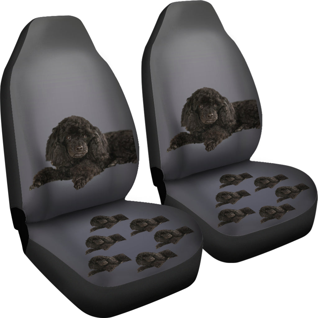 Poodle Car Seat Cover (Set of 2) - Black