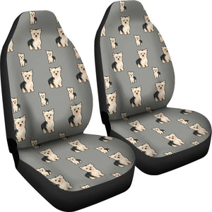 Yorkie Car Seat Cover - Grey (Set of 2)