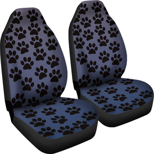 Paw Print Car Seat Covers Blue - (Set of 2)