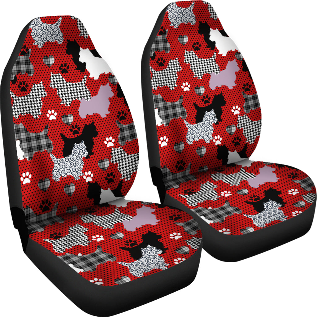 Westie Car Seat Covers - Red (Set of 2)