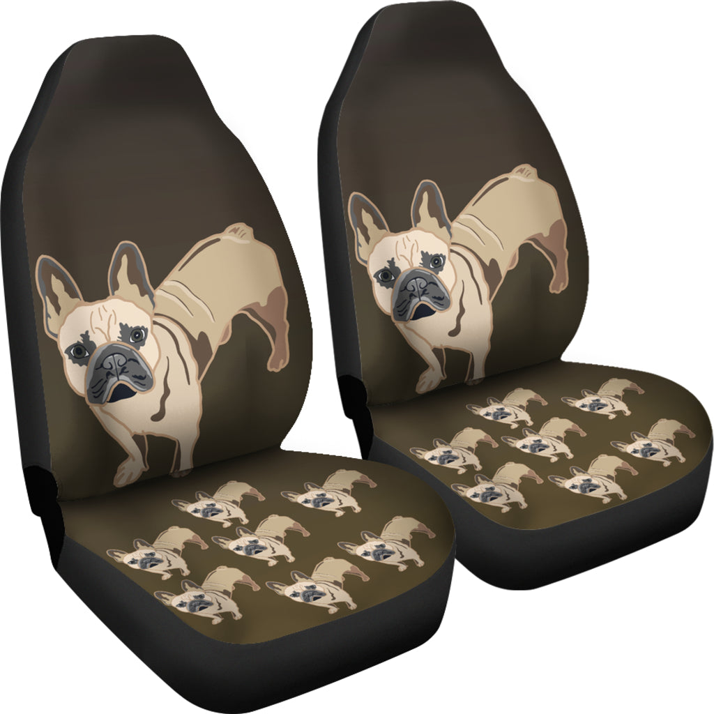 French Bulldog Cartoon Car Seat Cover ( Set of 2)