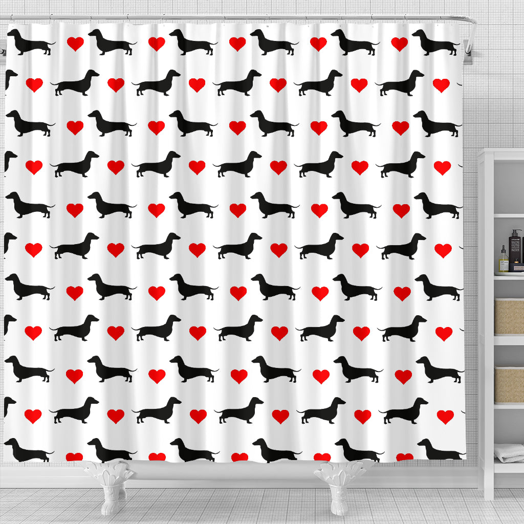 Dachshund Heart - Doxie Shower Curtain