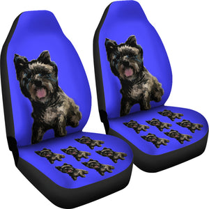 Cairn Terrier Car Seat Cover - Black (Set of 2)