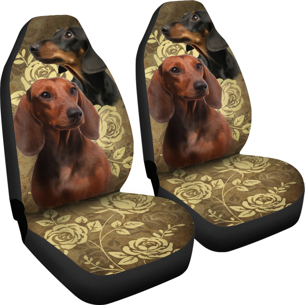 Dachshund Car Seat Covers -Tan & Black (Set of 2)